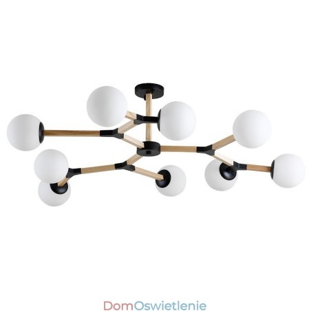 Drewniany żyrandol molekularny Nordic Modern Magic Bean Wood z kloszami ze szkła Drewniany żyrandol molekularny Nordic Modern Magic Bean Wood z kloszami ze szkła