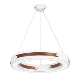 Wielokolorowa lampa wisząca w kształcie pierścienia z akrylowym kloszem