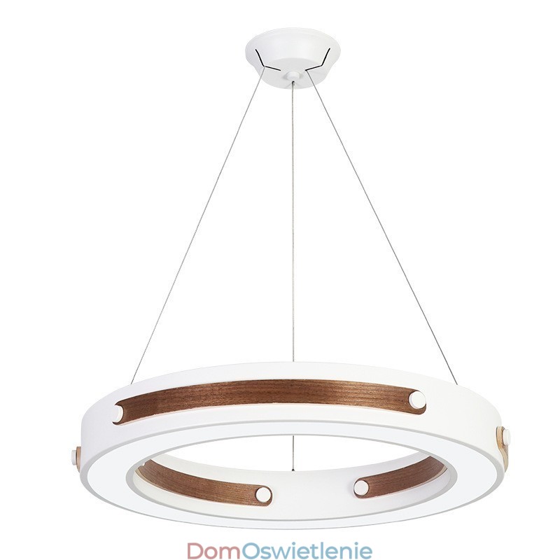 Wielokolorowa lampa wisząca w kształcie pierścienia z akrylowym kloszem