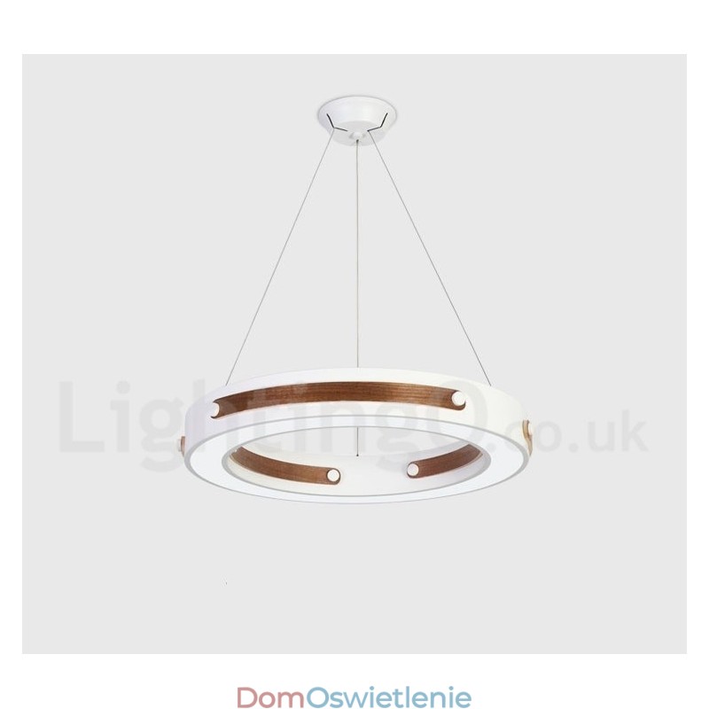 Wielokolorowa lampa wisząca w kształcie pierścienia z akrylowym kloszem
