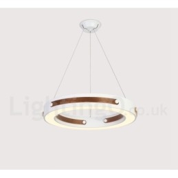Wielokolorowa lampa wisząca w kształcie pierścienia z akrylowym kloszem