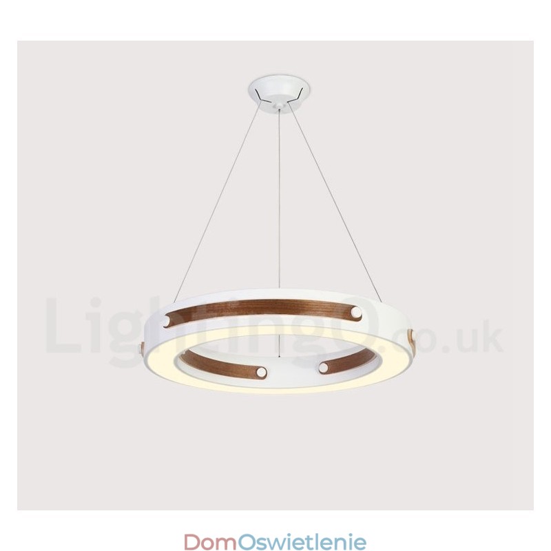 Wielokolorowa lampa wisząca w kształcie pierścienia z akrylowym kloszem