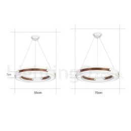 Wielokolorowa lampa wisząca w kształcie pierścienia z akrylowym kloszem