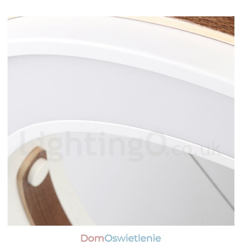 Wielokolorowa lampa wisząca w kształcie pierścienia z akrylowym kloszem