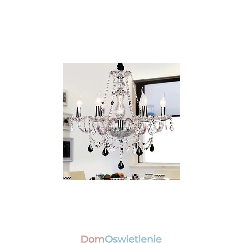 Świeca wyróżniona luksusowym żyrandolem z 6 światłami
