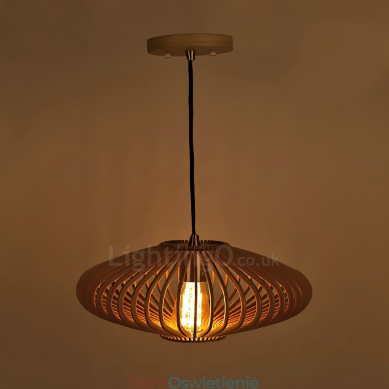 1 Światło Latarnia Vintage Drewniany Żyrandol Industrial Wind Loft Drewno Liniowe Oświetlenie Wiszące