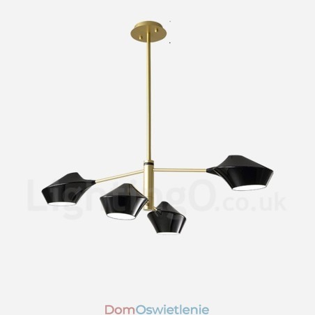 Dwupoziomowy liniowy żyrandol retro 4 światła z akrylowymi kloszami na zewnątrz garażu Dwupoziomowy liniowy żyrandol retro 4 światła z akrylowymi kloszami na zewnątrz garażu