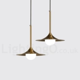 1 Lekka lampa wisząca w stylu industrialnym, w kolorze złotym, w stylu mini, galwanicznie malowana, z kloszem szklanym