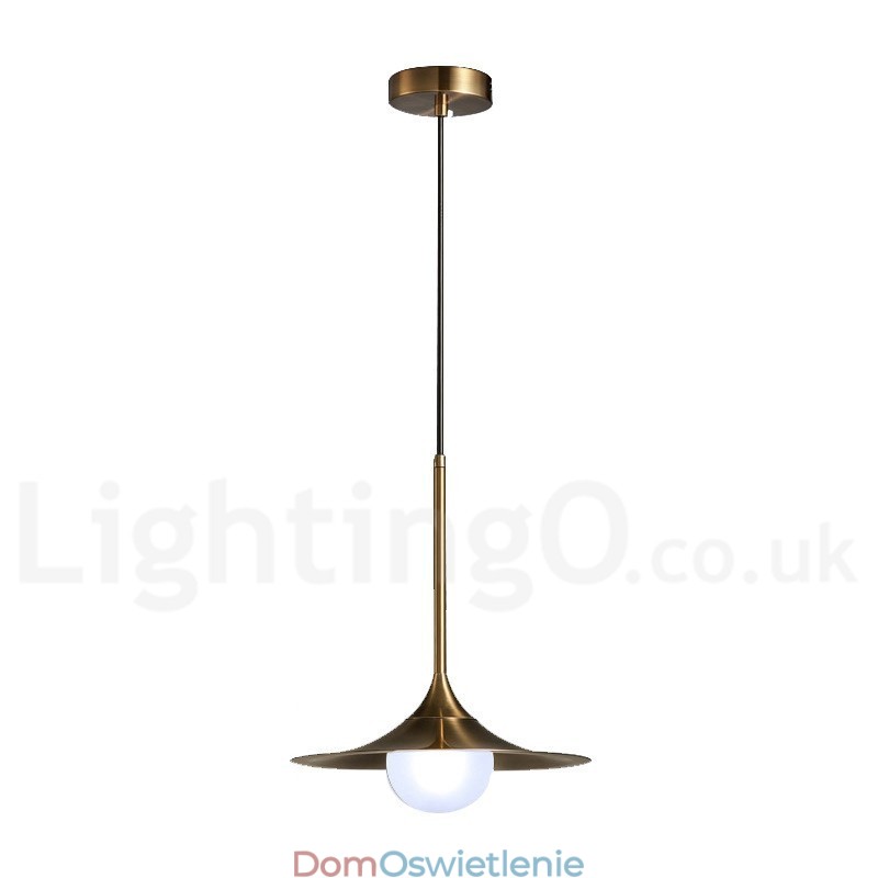 1 Lekka lampa wisząca w stylu industrialnym, w kolorze złotym, w stylu mini, galwanicznie malowana, z kloszem szklanym
