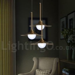 1 Lekka lampa wisząca w stylu industrialnym, w kolorze złotym, w stylu mini, galwanicznie malowana, z kloszem szklanym