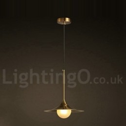 1 Lekka lampa wisząca w stylu industrialnym, w kolorze złotym, w stylu mini, galwanicznie malowana, z kloszem szklanym