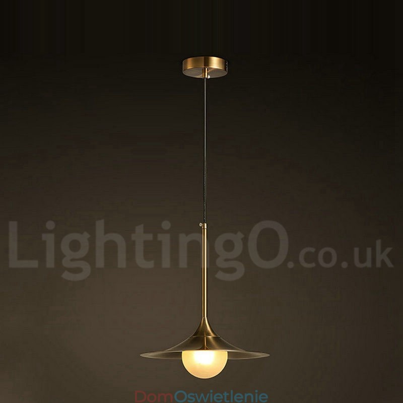 1 Lekka lampa wisząca w stylu industrialnym, w kolorze złotym, w stylu mini, galwanicznie malowana, z kloszem szklanym