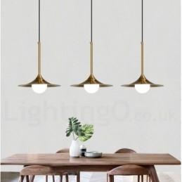 1 Lekka lampa wisząca w stylu industrialnym, w kolorze złotym, w stylu mini, galwanicznie malowana, z kloszem szklanym