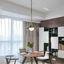 1 Lekka lampa wisząca w stylu industrialnym, w kolorze złotym, w stylu mini, galwanicznie malowana, z kloszem szklanym