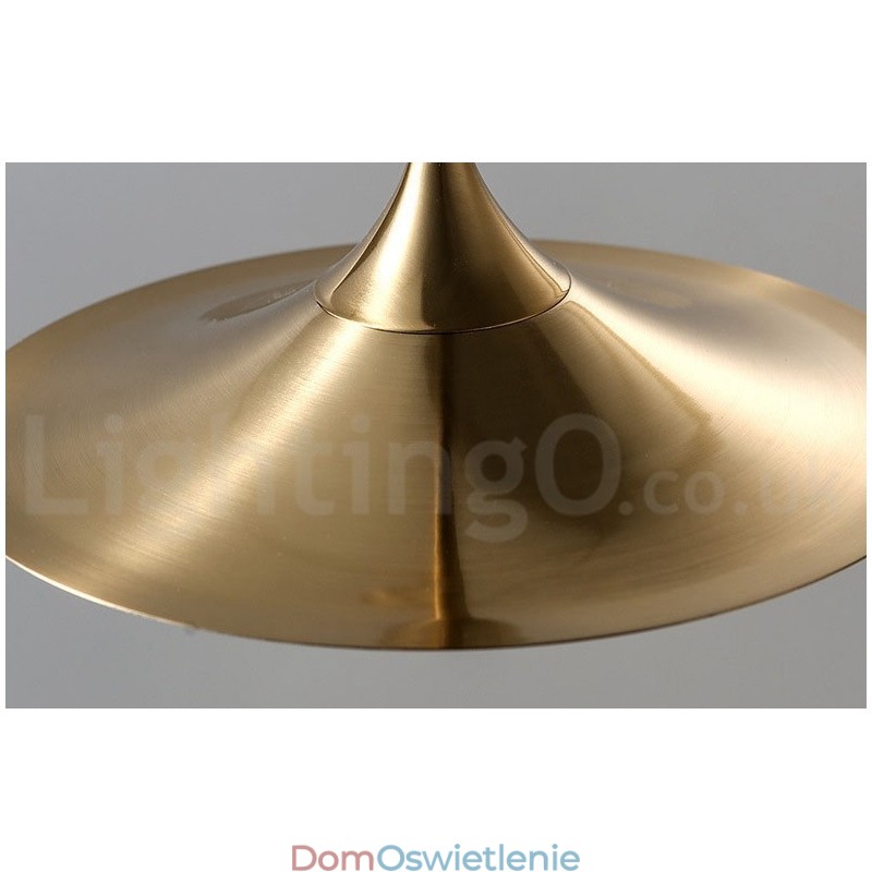 1 Lekka lampa wisząca w stylu industrialnym, w kolorze złotym, w stylu mini, galwanicznie malowana, z kloszem szklanym