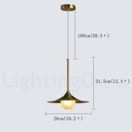 1 Lekka lampa wisząca w stylu industrialnym, w kolorze złotym, w stylu mini, galwanicznie malowana, z kloszem szklanym