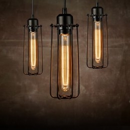 Żyrandol Mini Styl Rustykalny Domek Retro Metal 3 Światła Wisząca Lampa