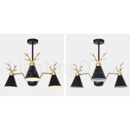3-punktowy nowoczesny żyrandol Nordic Macaron Antlers