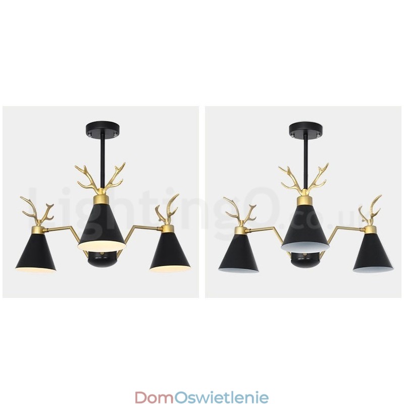 3-punktowy nowoczesny żyrandol Nordic Macaron Antlers