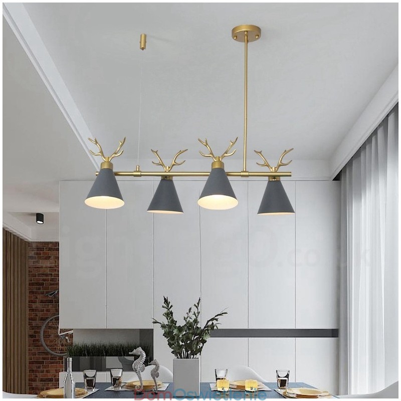 4-światłowy żyrandol Nordic Macaron Modern Antlers