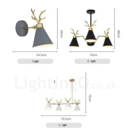 4-światłowy żyrandol Nordic Macaron Modern Antlers
