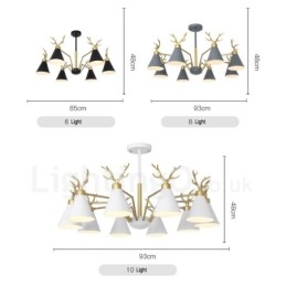 4-światłowy żyrandol Nordic Macaron Modern Antlers