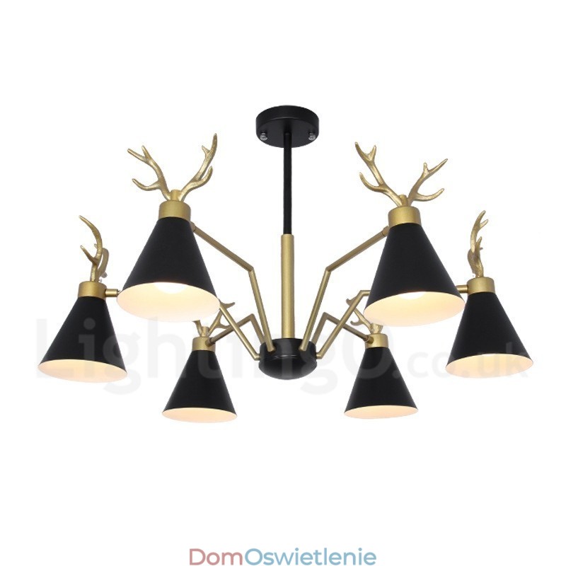 6-światłowy żyrandol Nordic Macaron Modern Antlers