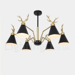 6-światłowy żyrandol Nordic Macaron Modern Antlers