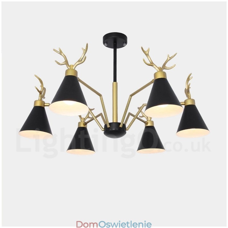 6-światłowy żyrandol Nordic Macaron Modern Antlers