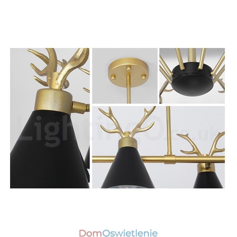 6-światłowy żyrandol Nordic Macaron Modern Antlers