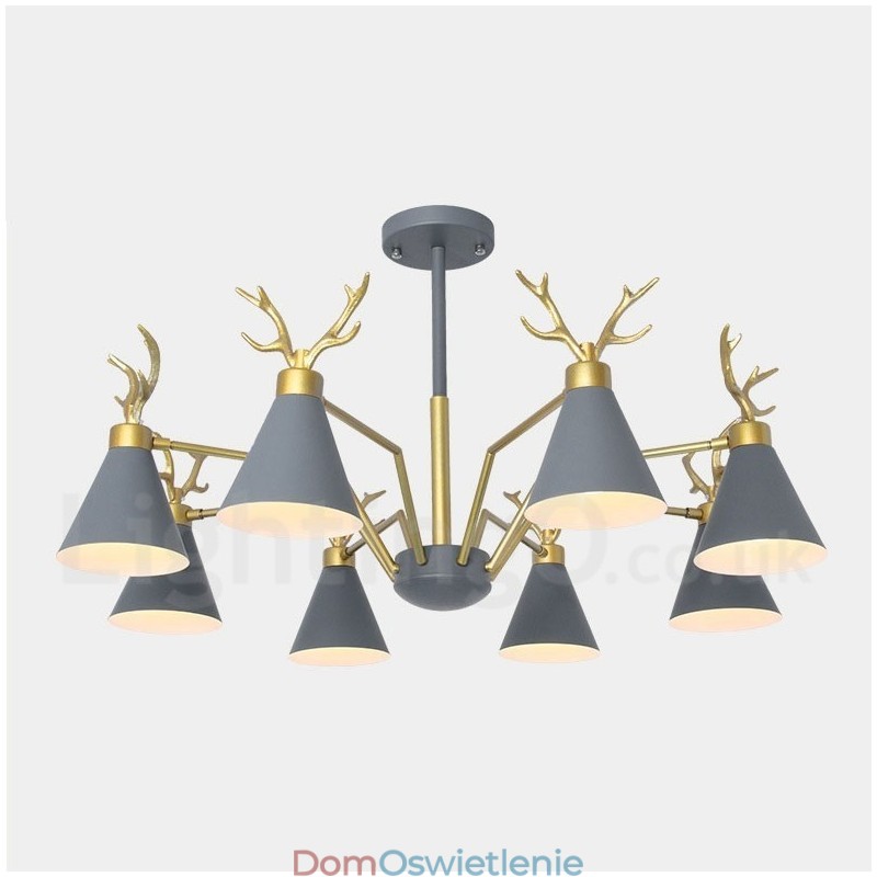 8-punktowy nowoczesny żyrandol Nordic Macaron Antlers