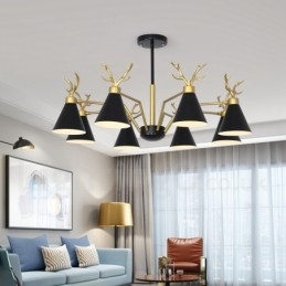 8-punktowy nowoczesny żyrandol Nordic Macaron Antlers