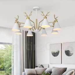 8-punktowy nowoczesny żyrandol Nordic Macaron Antlers