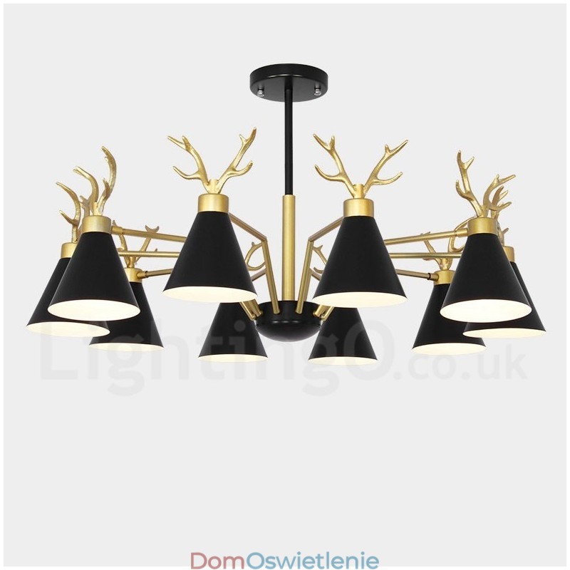 10-punktowy żyrandol Nordic Macaron Modern Antlers