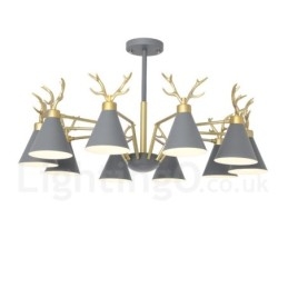 10-punktowy żyrandol Nordic Macaron Modern Antlers