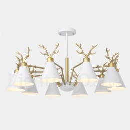 10-punktowy żyrandol Nordic Macaron Modern Antlers