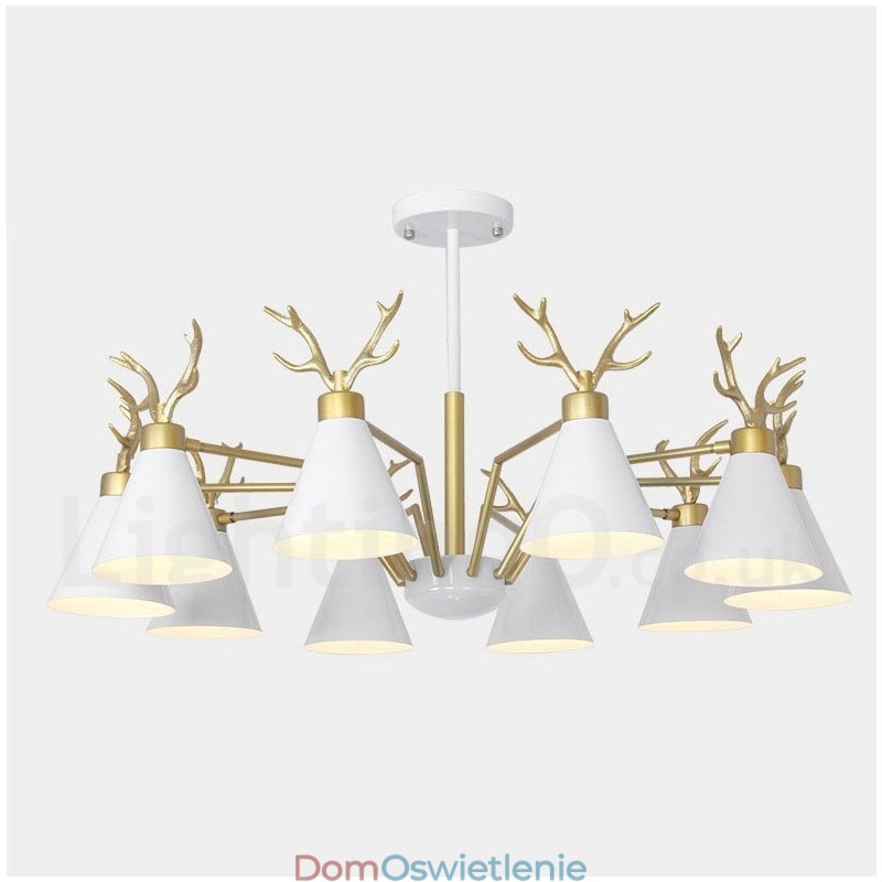 10-punktowy żyrandol Nordic Macaron Modern Antlers