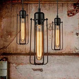 Żyrandol Mini Styl Rustykalny Domek Retro Metal 3 Światła Wisząca Lampa
