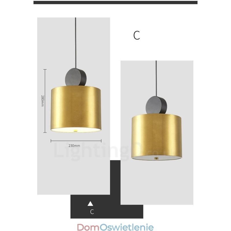 4 style złota czarna lampa wisząca postmodernistyczna