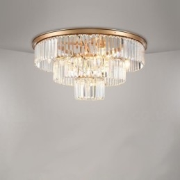 Postmodernistyczna luksusowa okrągła lampa sufitowa K9 Crystal Flush Mount Exhibition Hall