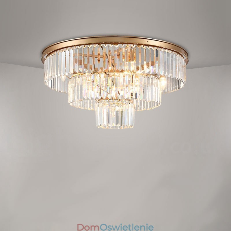 Postmodernistyczna luksusowa okrągła lampa sufitowa K9 Crystal Flush Mount Exhibition Hall