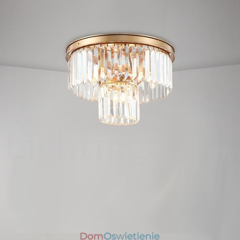 Postmodernistyczna luksusowa okrągła lampa sufitowa K9 Crystal Flush Mount Exhibition Hall