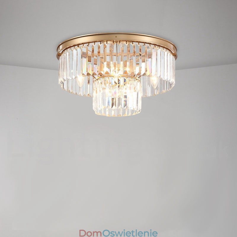 Postmodernistyczna luksusowa okrągła lampa sufitowa K9 Crystal Flush Mount Exhibition Hall