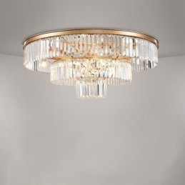 Postmodernistyczna luksusowa okrągła lampa sufitowa K9 Crystal Flush Mount Exhibition Hall