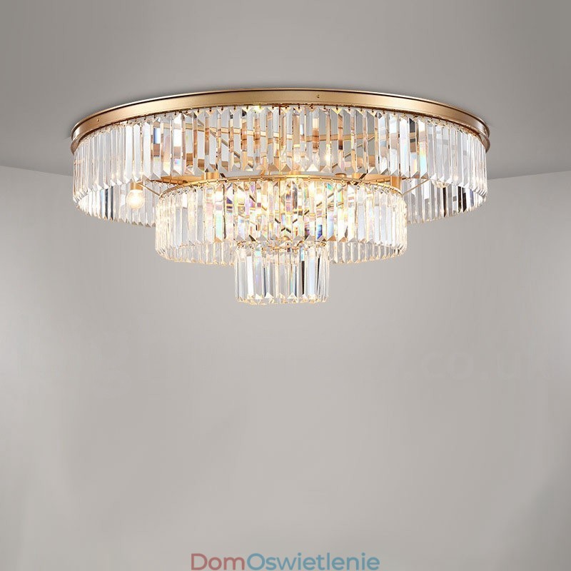 Postmodernistyczna luksusowa okrągła lampa sufitowa K9 Crystal Flush Mount Exhibition Hall