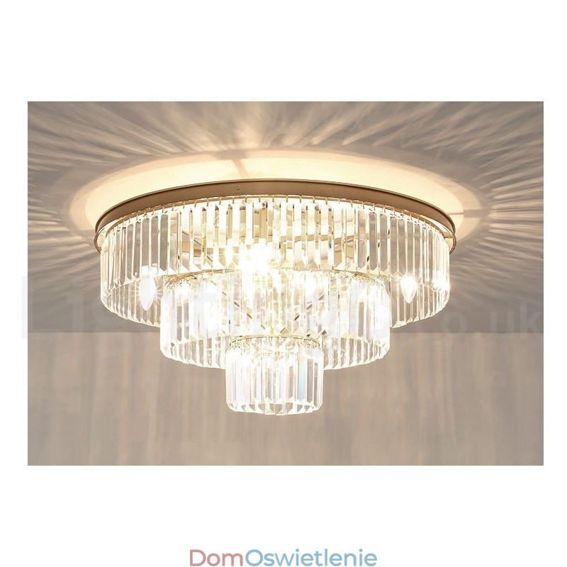 Postmodernistyczna luksusowa okrągła lampa sufitowa K9 Crystal Flush Mount Exhibition Hall
