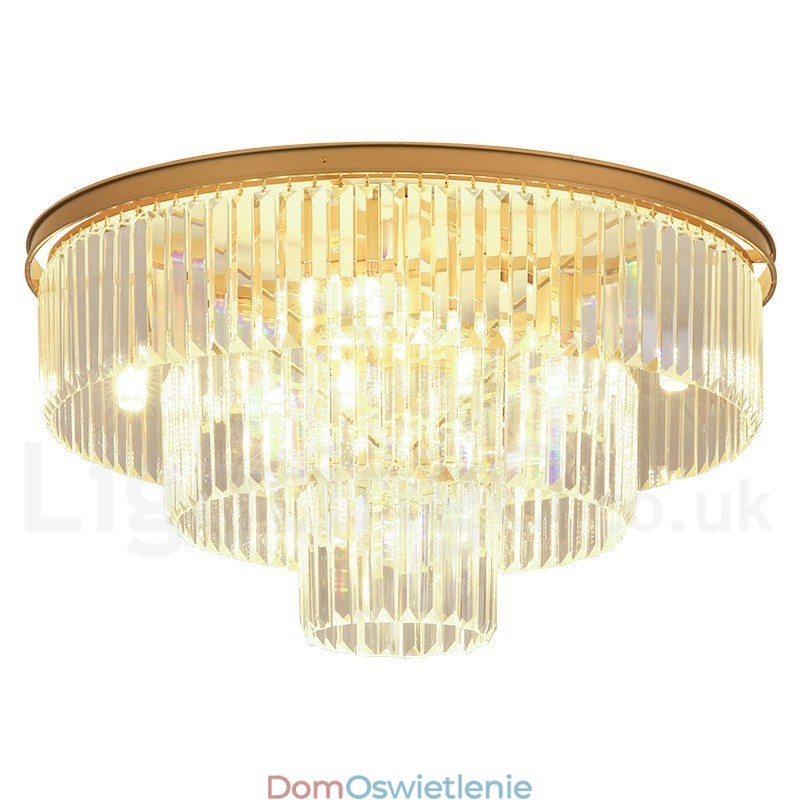 Postmodernistyczna luksusowa okrągła lampa sufitowa K9 Crystal Flush Mount Exhibition Hall