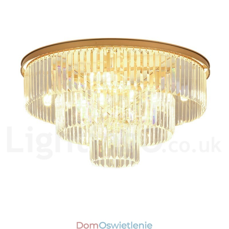 Postmodernistyczna luksusowa okrągła lampa sufitowa K9 Crystal Flush Mount Exhibition Hall
