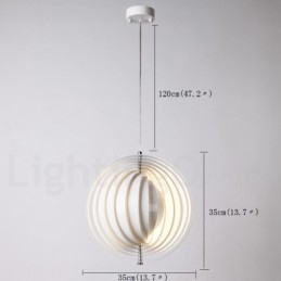 Kula Biała Obrót Postmodernistyczna DIY Wisząca Lampa