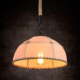 Retro ręcznie robiony żyrandol z konopnej liny w stylu wiejskim w stylu industrialnym
